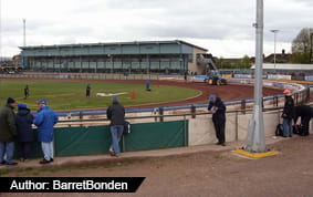 The Shawfield race track grandstand